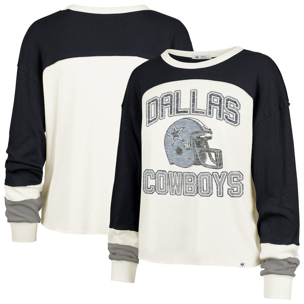 '47 Women's Plus Size Double Header Curve Toni Long Sleeve T-Shirt - Dallas Cowboys T-shirts