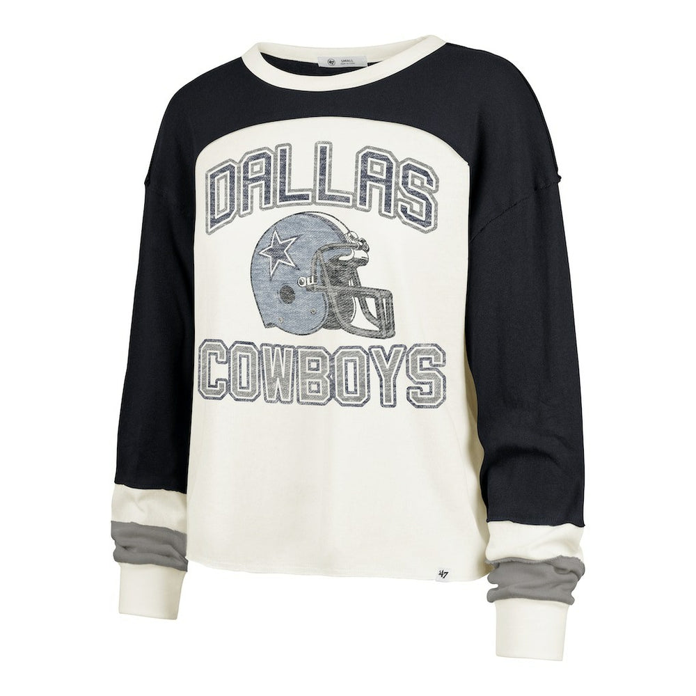 '47 Women's Plus Size Double Header Curve Toni Long Sleeve T-Shirt - Dallas Cowboys T-shirts