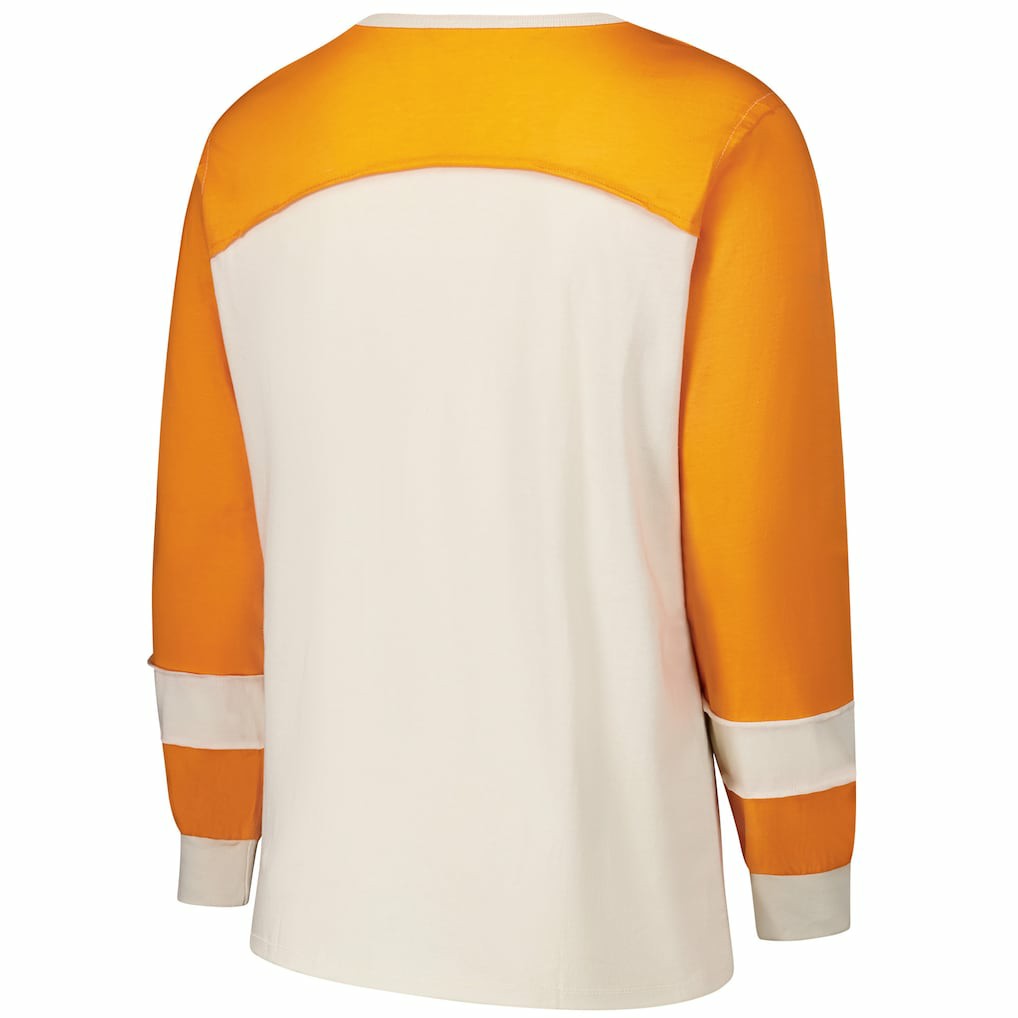 '47 Women's Plus Size Double Header Curve Toni Long Sleeve T-Shirt - Miami Dolphins T-shirts