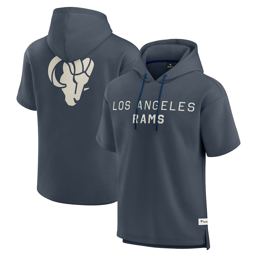 Elements Future Ground Lettering Short Sleeve Pullover Hoodie - Los Angeles Rams Hoodies