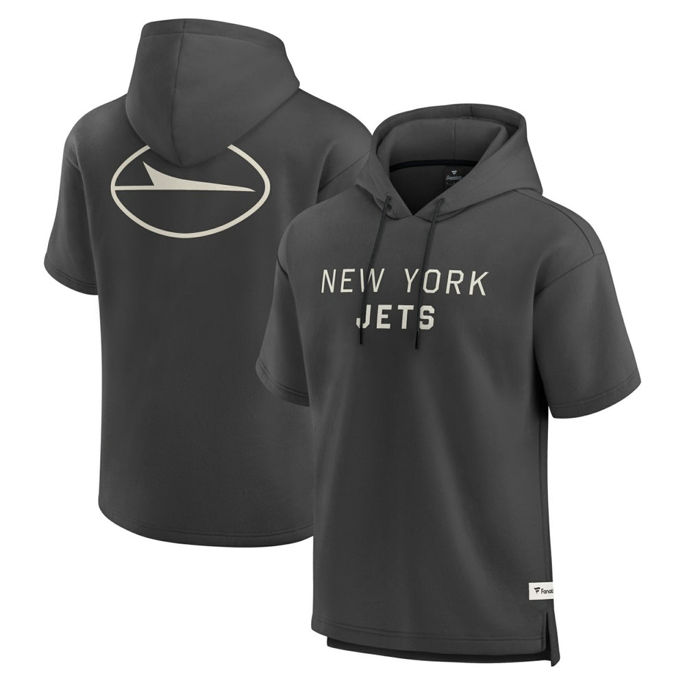 Elements Future Ground Lettering Short Sleeve Pullover Hoodie - New York Jets Hoodies