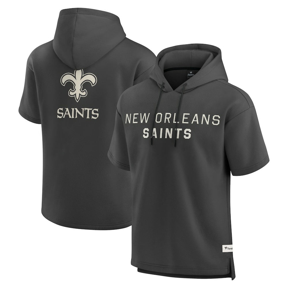 Elements Future Ground Lettering Short Sleeve Pullover Hoodie - New Orleans Saints Hoodies