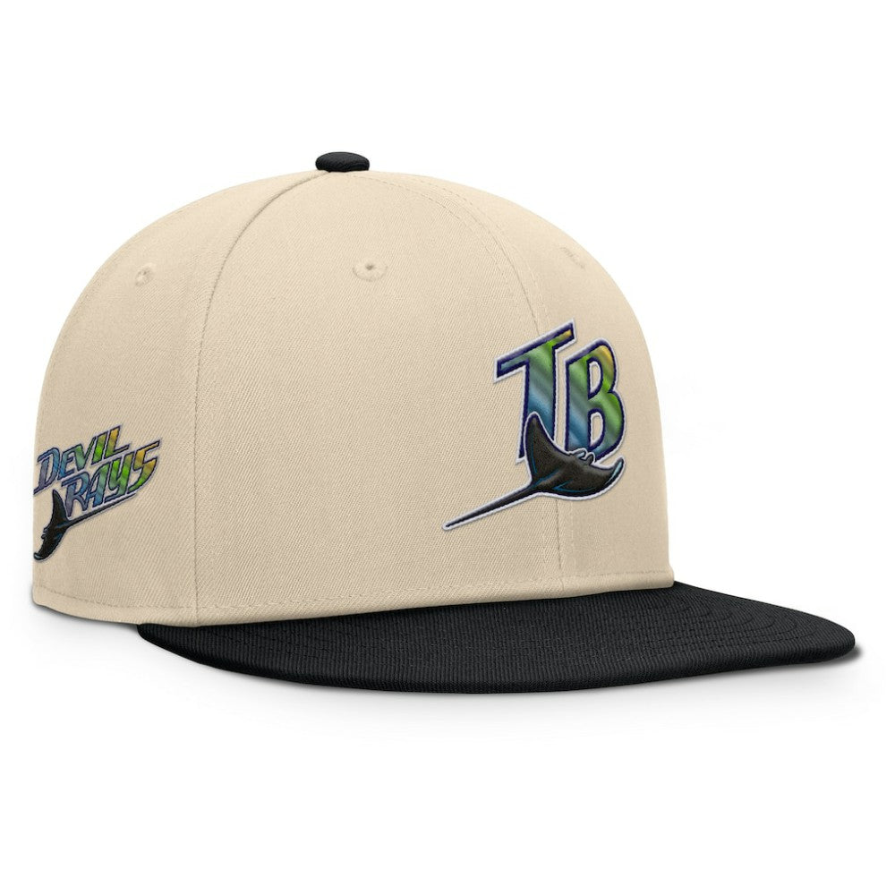 Natural/Black Tampa Bay Rays Fanatics Cooperstown Collection Bounder Snapback Hat
