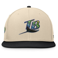 Natural/Black Tampa Bay Rays Fanatics Cooperstown Collection Bounder Snapback Hat