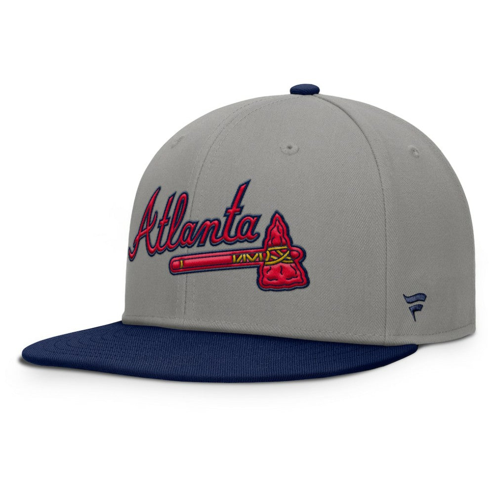 Gray/Navy Atlanta Braves Fanatics Clubhouse Dugout Fitted Hat