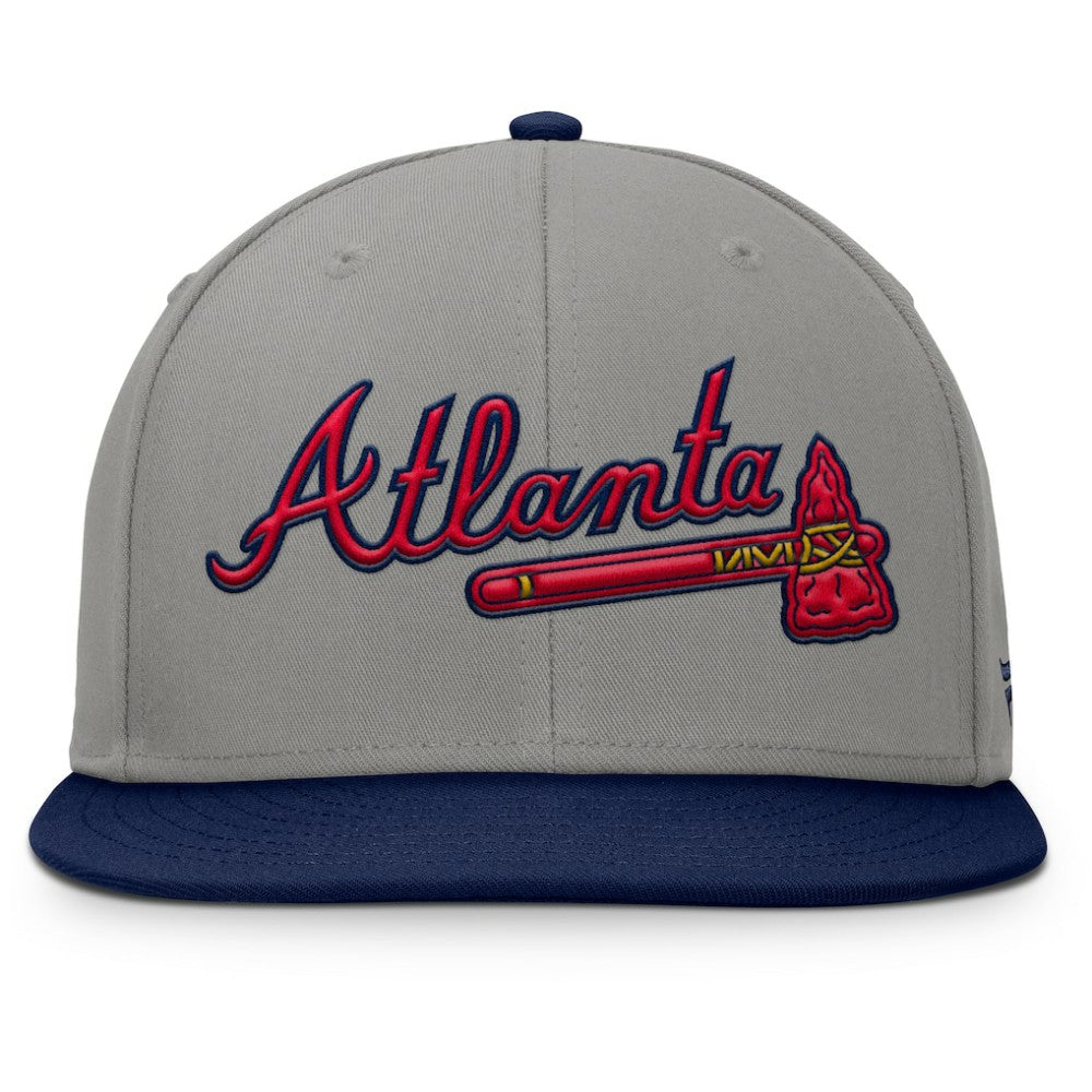 Gray/Navy Atlanta Braves Fanatics Clubhouse Dugout Fitted Hat