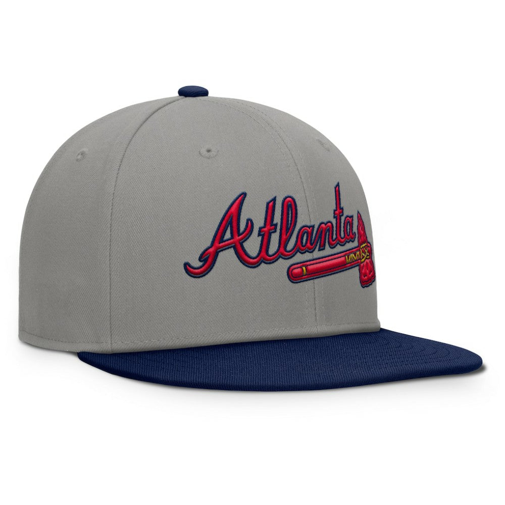 Gray/Navy Atlanta Braves Fanatics Clubhouse Dugout Fitted Hat