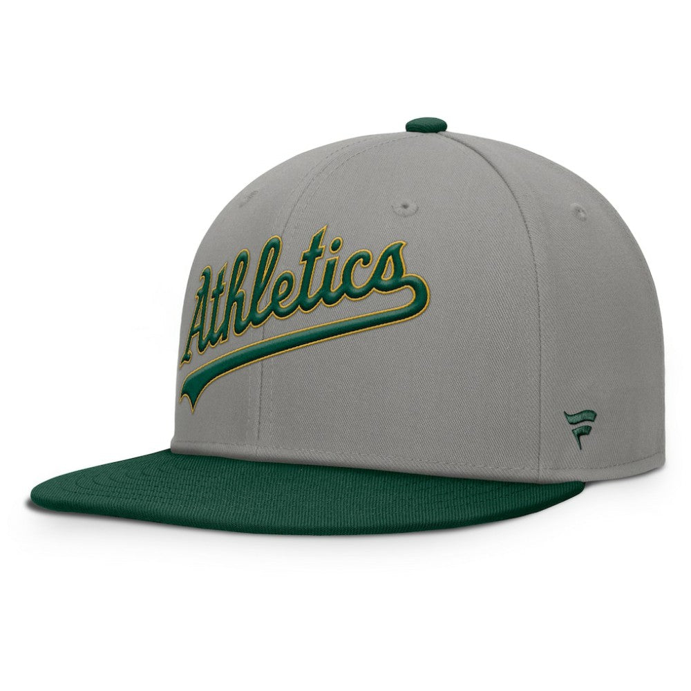 Gray/Green Athletics Fanatics Clubhouse Dugout Fitted Hat