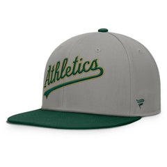 Gray/Green Athletics Fanatics Clubhouse Dugout Fitted Hat