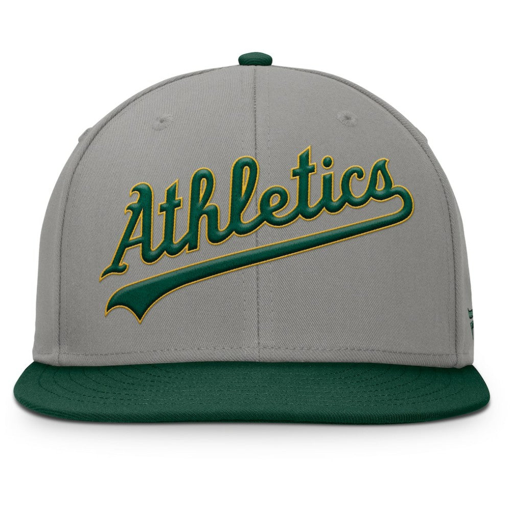 Gray/Green Athletics Fanatics Clubhouse Dugout Fitted Hat