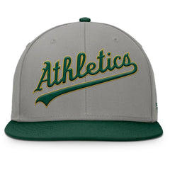 Gray/Green Athletics Fanatics Clubhouse Dugout Fitted Hat