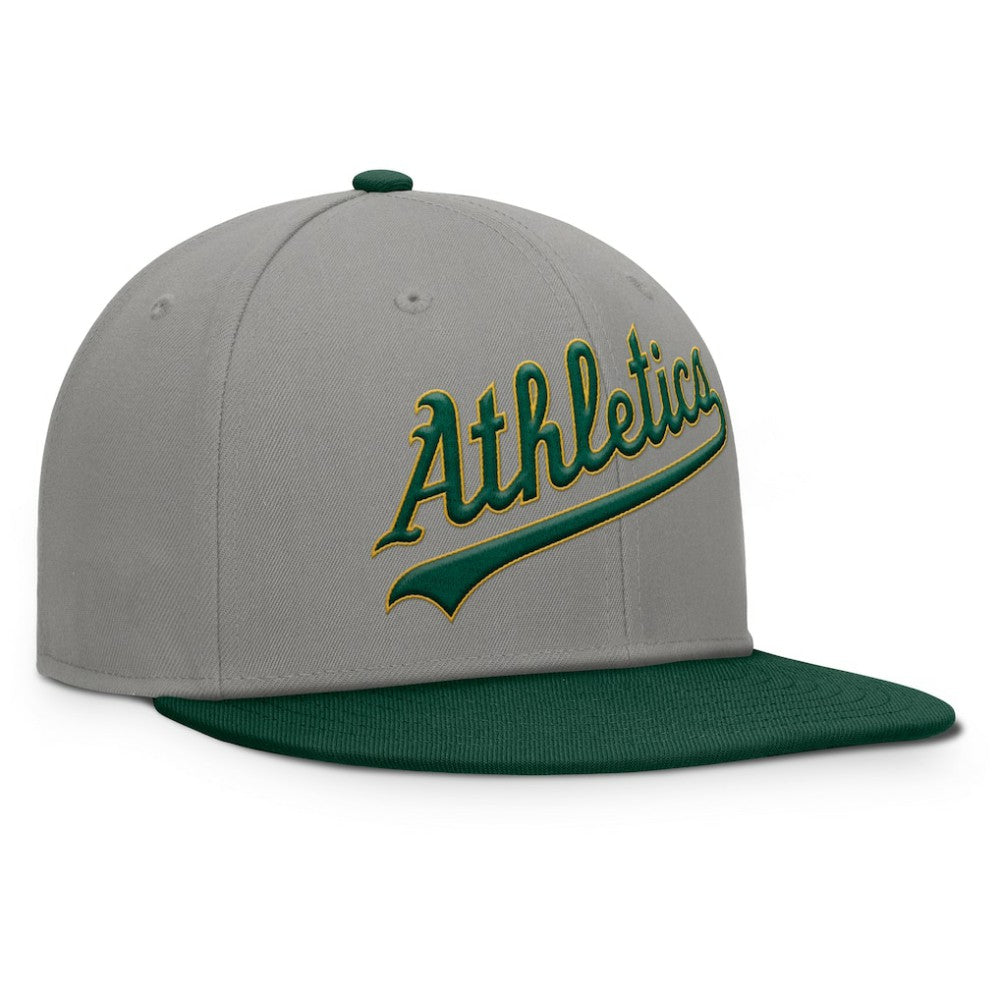 Gray/Green Athletics Fanatics Clubhouse Dugout Fitted Hat