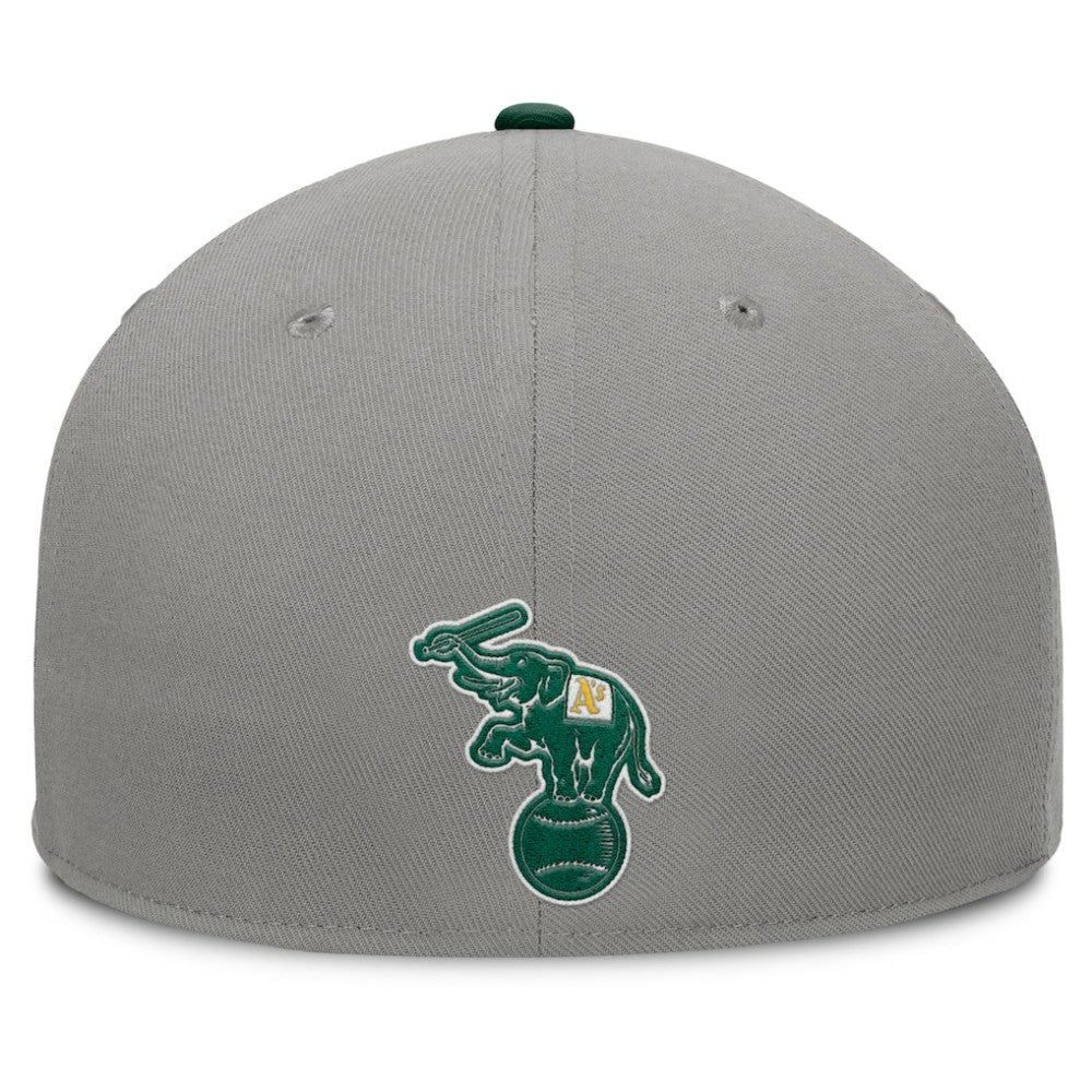 Gray/Green Athletics Fanatics Clubhouse Dugout Fitted Hat