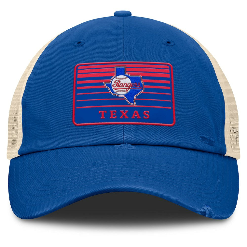 Royal/Natural Texas Rangers Fanatics Cooperstown Collection Eastbound Mesh Adjustable Hat