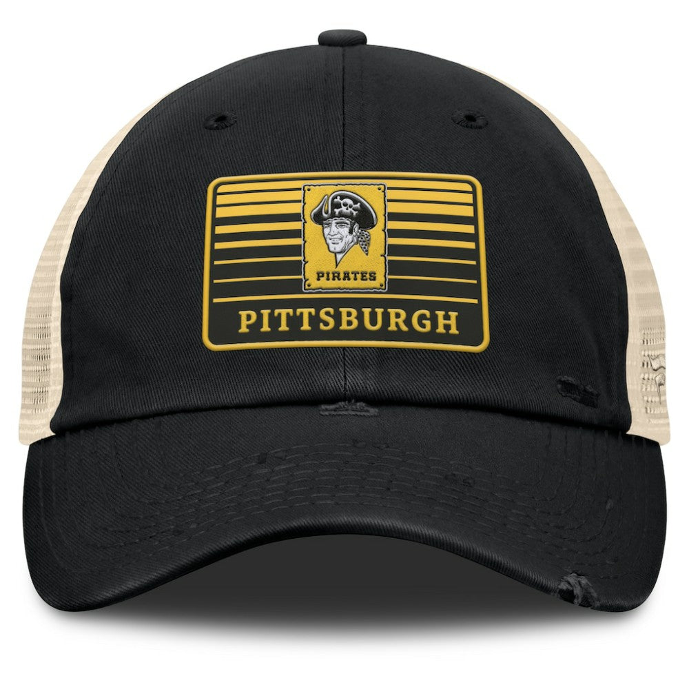 Black/Natural Pittsburgh Pirates Fanatics Cooperstown Collection Eastbound Mesh Adjustable Hat