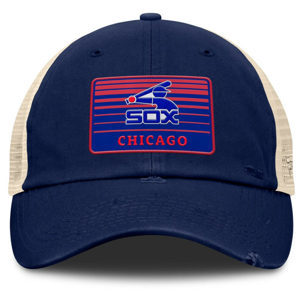 Navy/Natural Chicago White Sox Fanatics Cooperstown Collection Eastbound Mesh Adjustable Hat