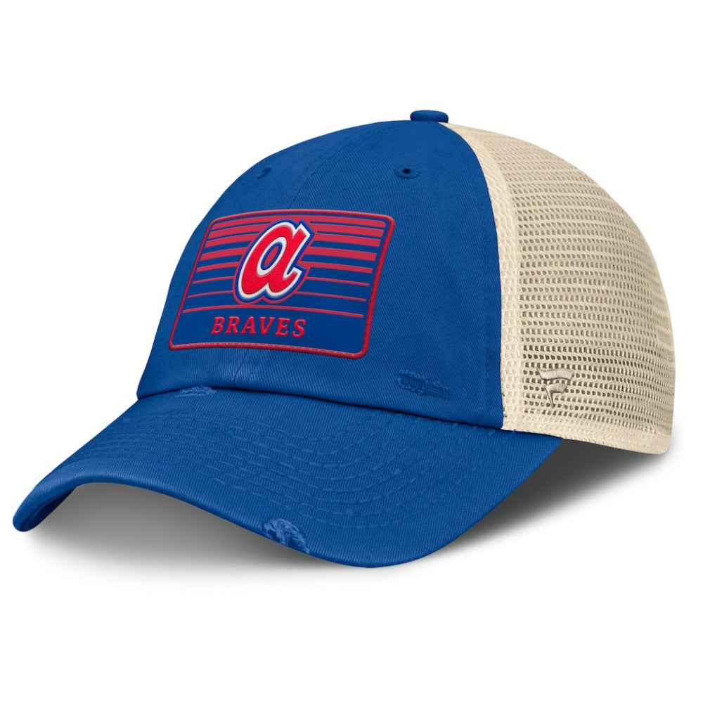 Royal/Natural Atlanta Braves Fanatics Cooperstown Collection Eastbound Mesh Adjustable Hat