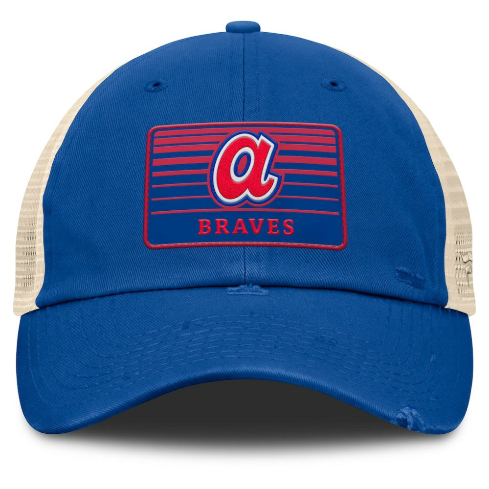 Royal/Natural Atlanta Braves Fanatics Cooperstown Collection Eastbound Mesh Adjustable Hat