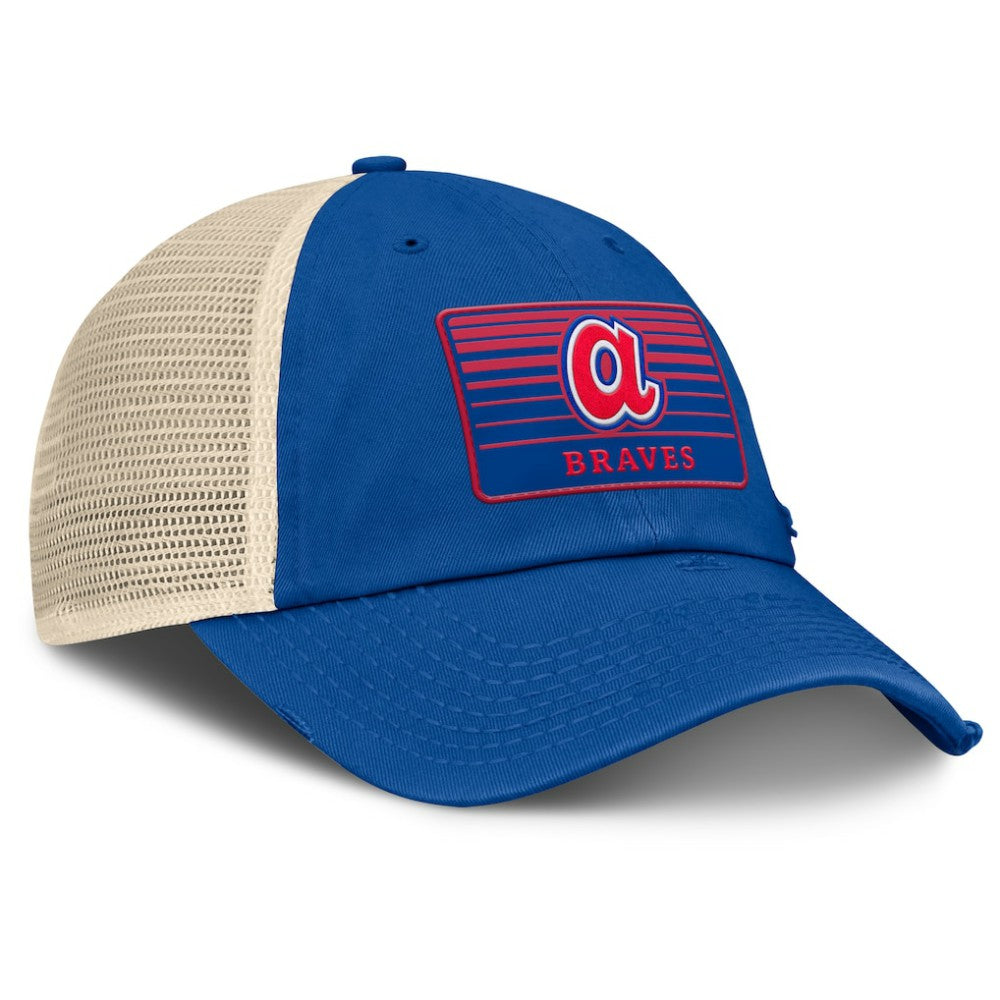 Royal/Natural Atlanta Braves Fanatics Cooperstown Collection Eastbound Mesh Adjustable Hat