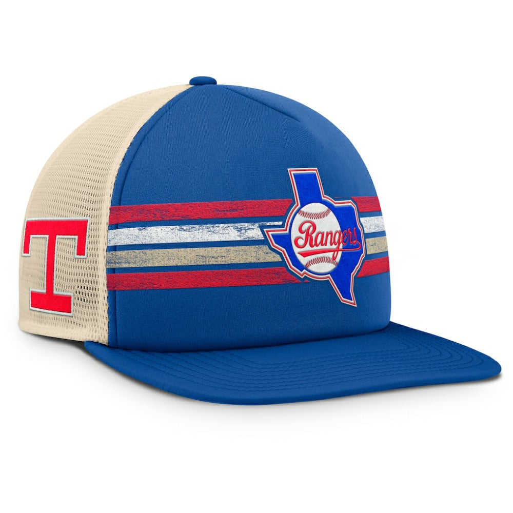 Royal/Natural Texas Rangers Fanatics Cooperstown Collection Powers Snapback Hat