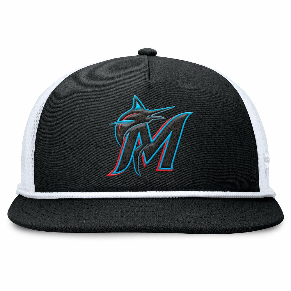 Black/White Miami Marlins Fanatics Clubhouse Change Up Snapback Hat