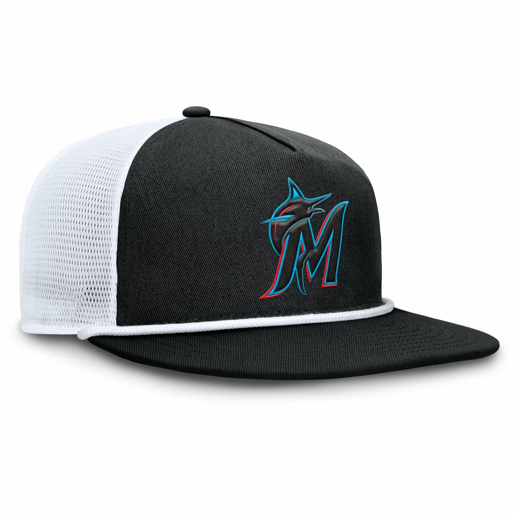 Black/White Miami Marlins Fanatics Clubhouse Change Up Snapback Hat