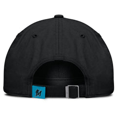 Black Miami Marlins Nike Club Adjustable Hat