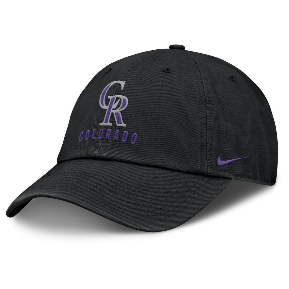 Black Colorado Rockies Nike Club Adjustable Hat