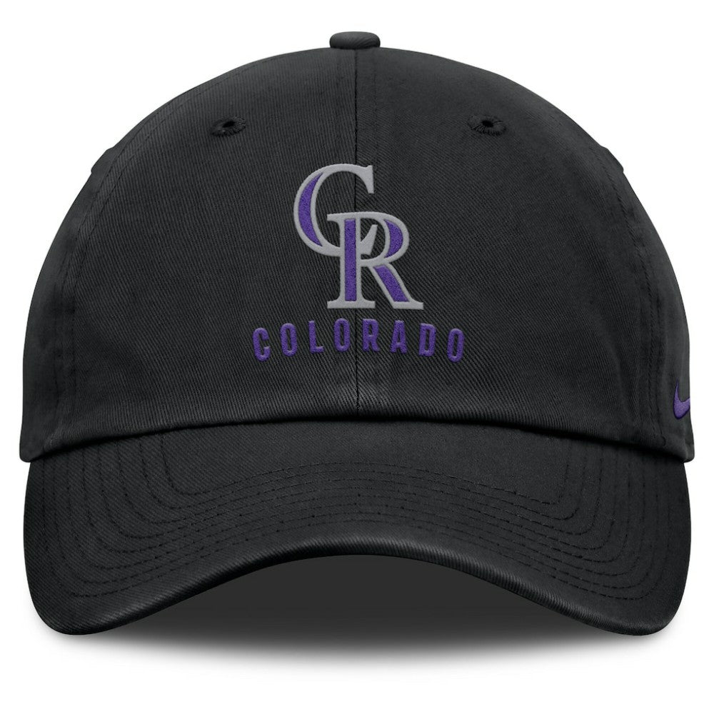 Black Colorado Rockies Nike Club Adjustable Hat