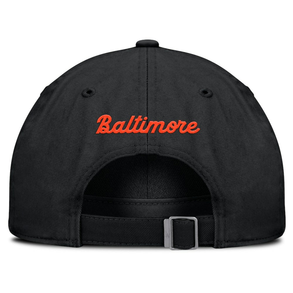 Black Baltimore Orioles Nike Club Adjustable Hat