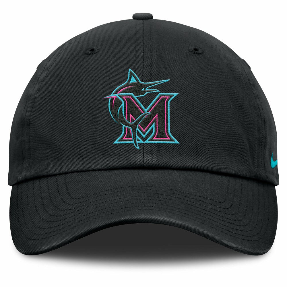 Black Miami Marlins Nike Unisex 2025 City Connect Club Adjustable Hat