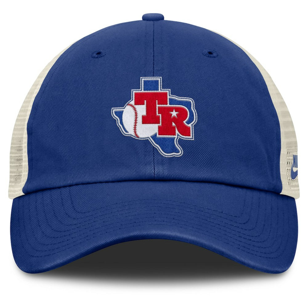 Royal/Natural Texas Rangers Nike Cooperstown Collection Club Trucker Adjustable Hat