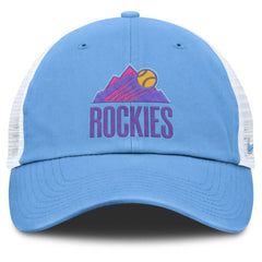 Light Blue/White Colorado Rockies Nike Unisex 2025 City Connect Club Adjustable Trucker Hat