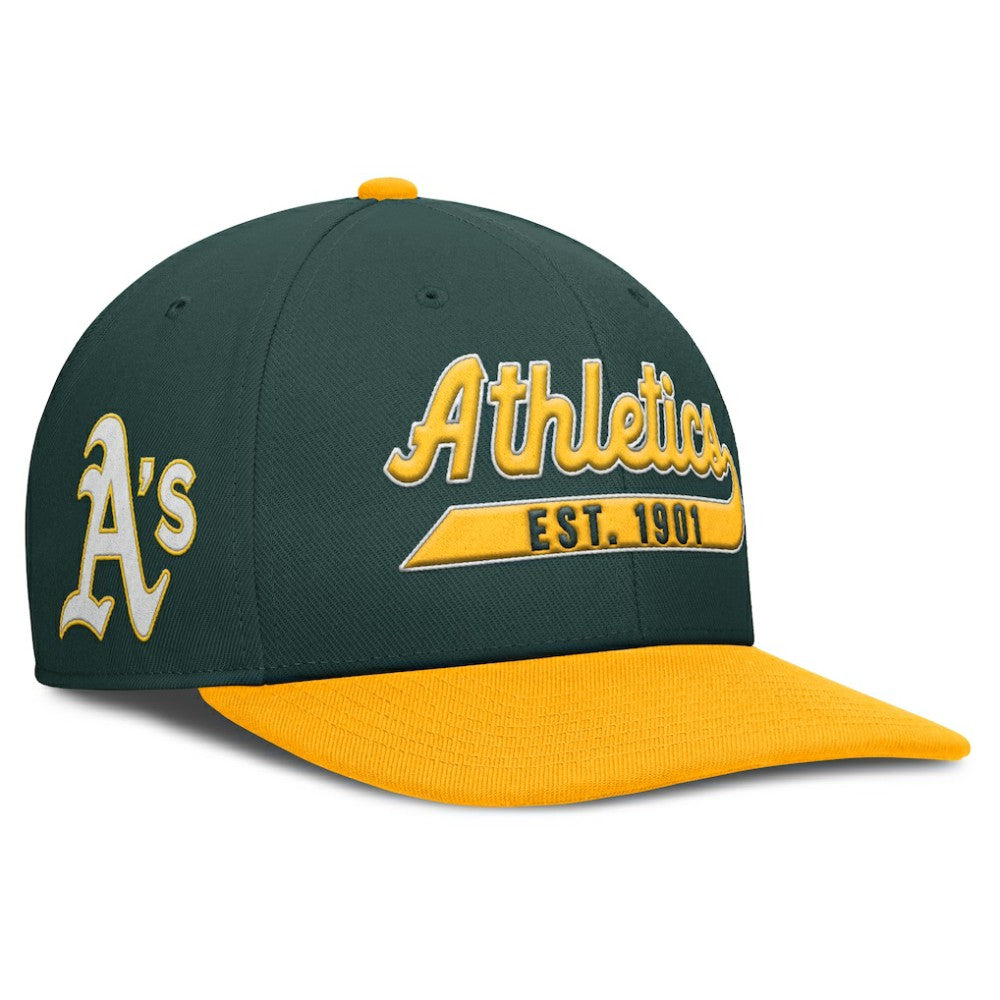 Green/Gold Athletics Nike Pro Performance Snapback Hat