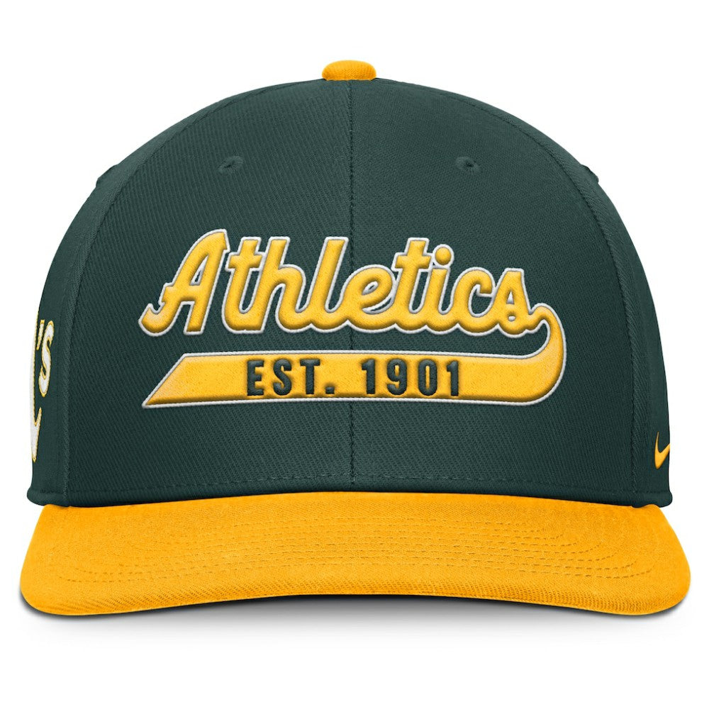 Green/Gold Athletics Nike Pro Performance Snapback Hat