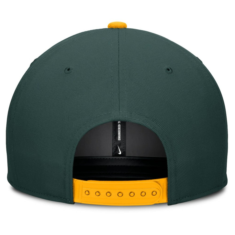Green/Gold Athletics Nike Pro Performance Snapback Hat