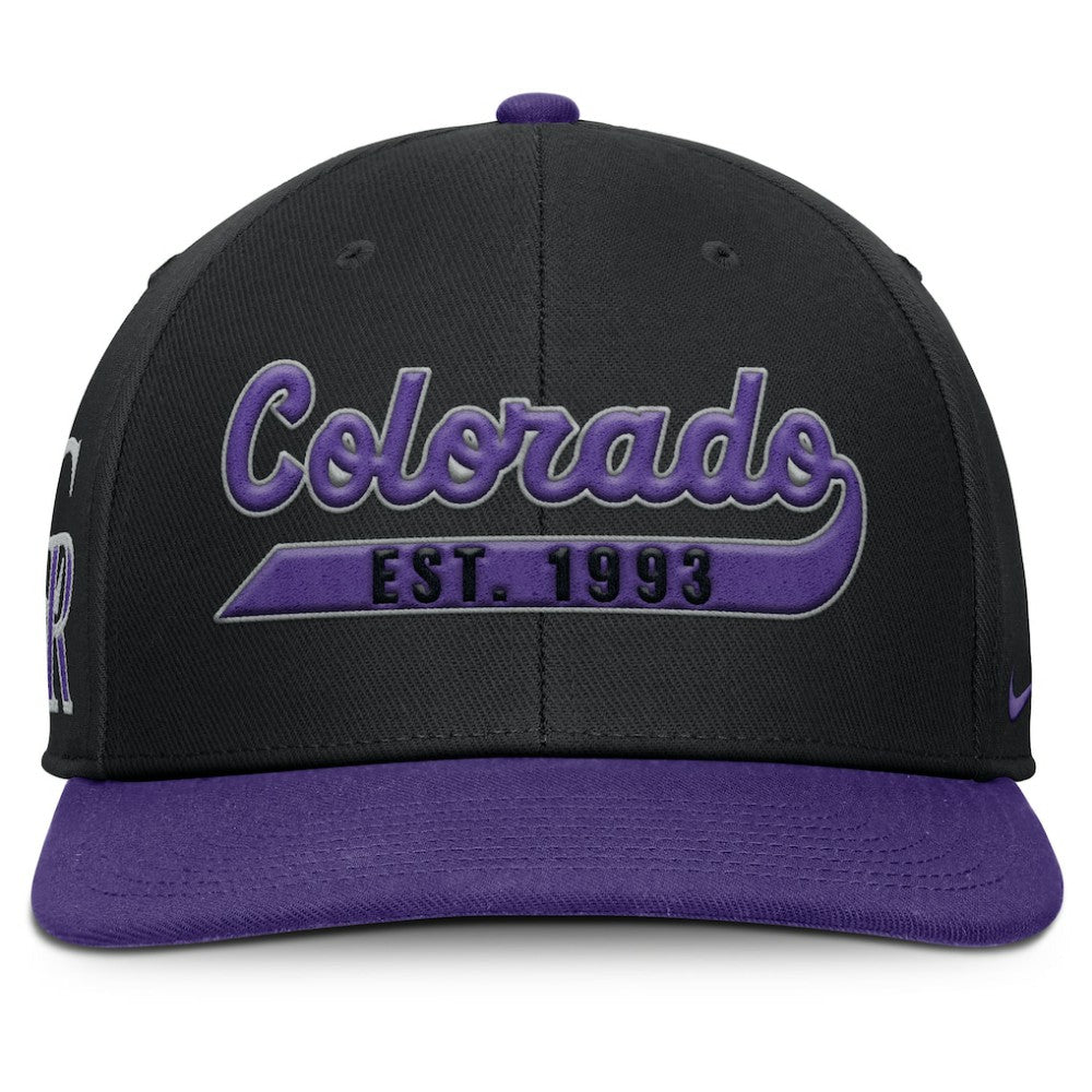 Black/Purple Colorado Rockies Nike Pro Performance Snapback Hat