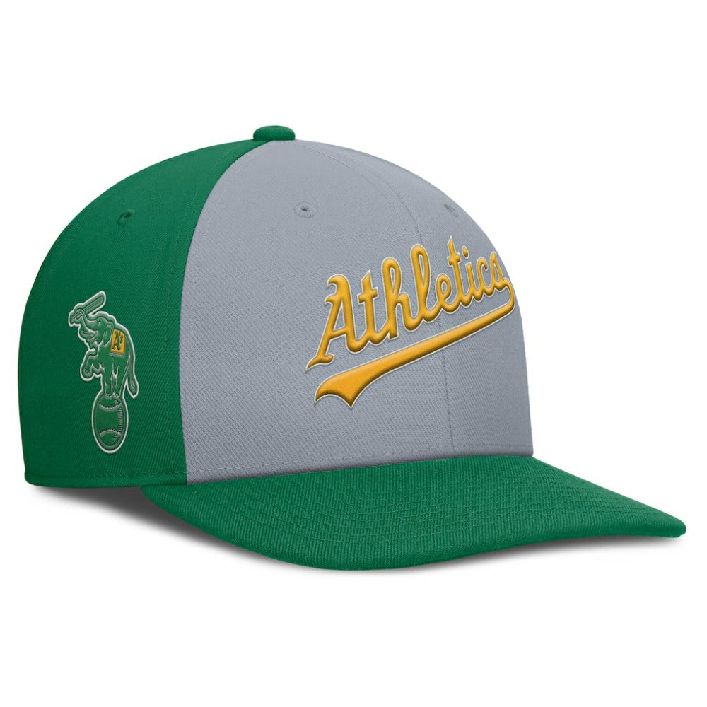 Gray/Green Athletics Nike Pro Performance Snapback Hat