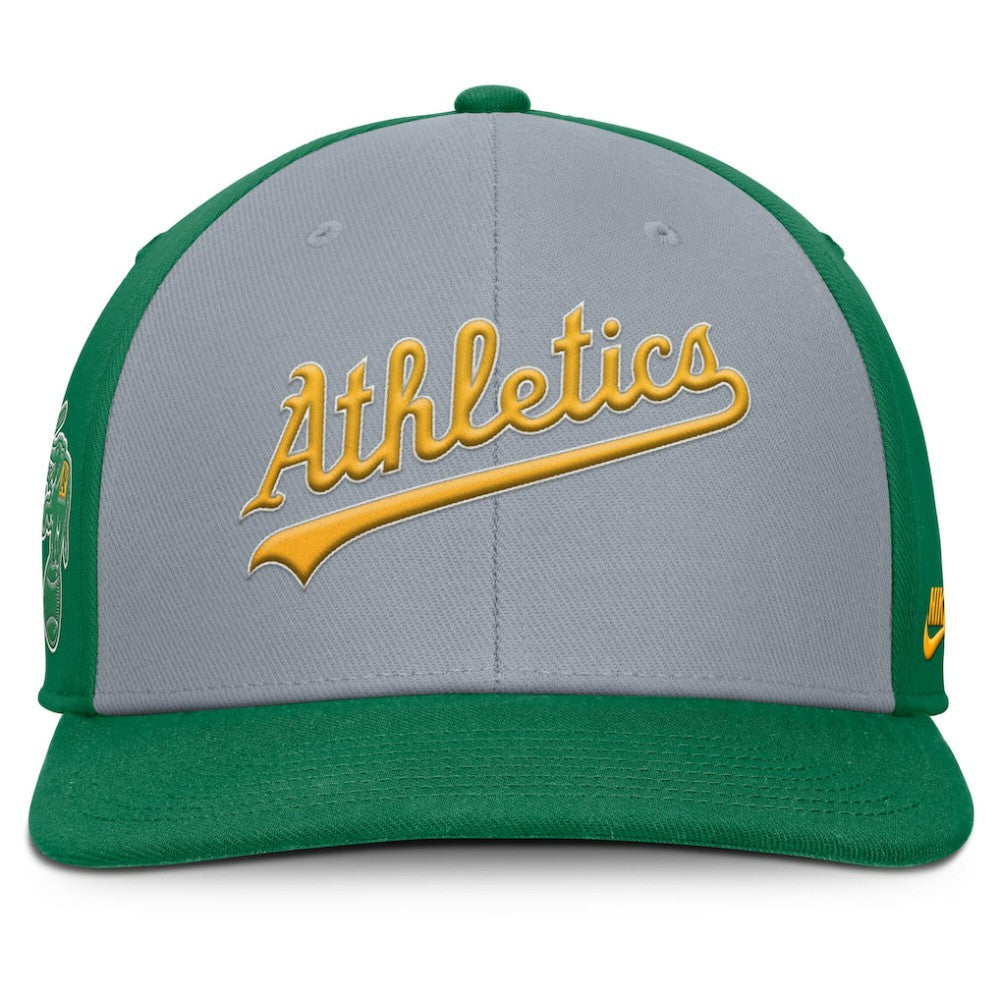 Gray/Green Athletics Nike Pro Performance Snapback Hat