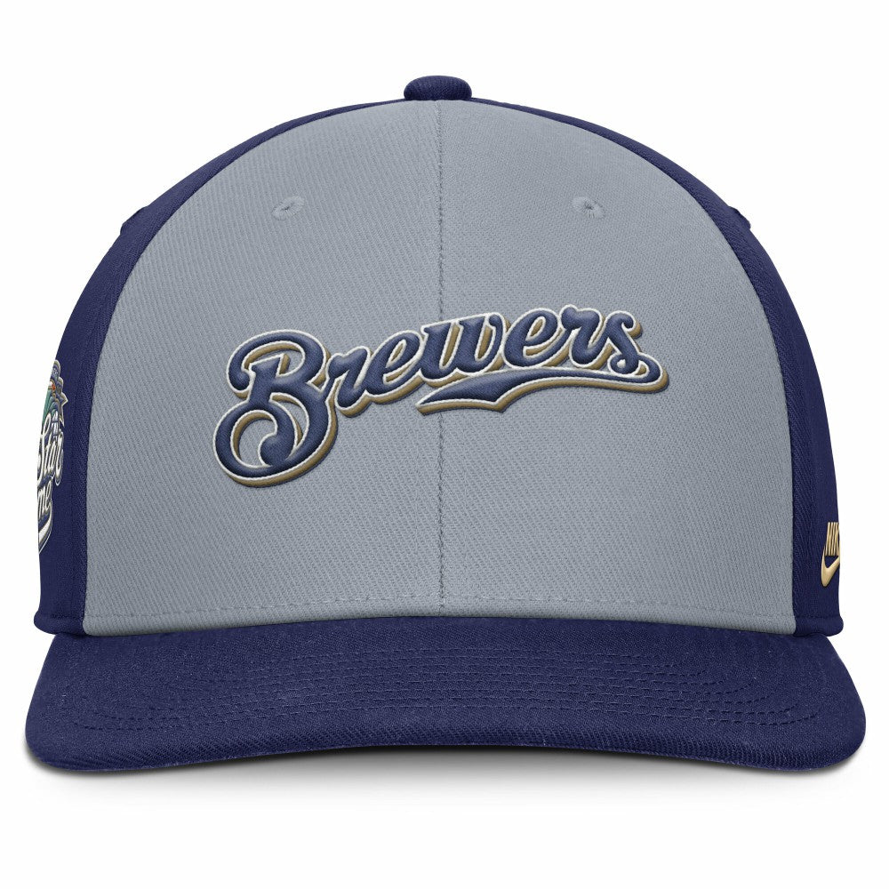 Gray/Navy Milwaukee Brewers Nike Pro Performance Snapback Hat