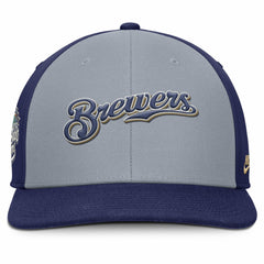 Gray/Navy Milwaukee Brewers Nike Pro Performance Snapback Hat