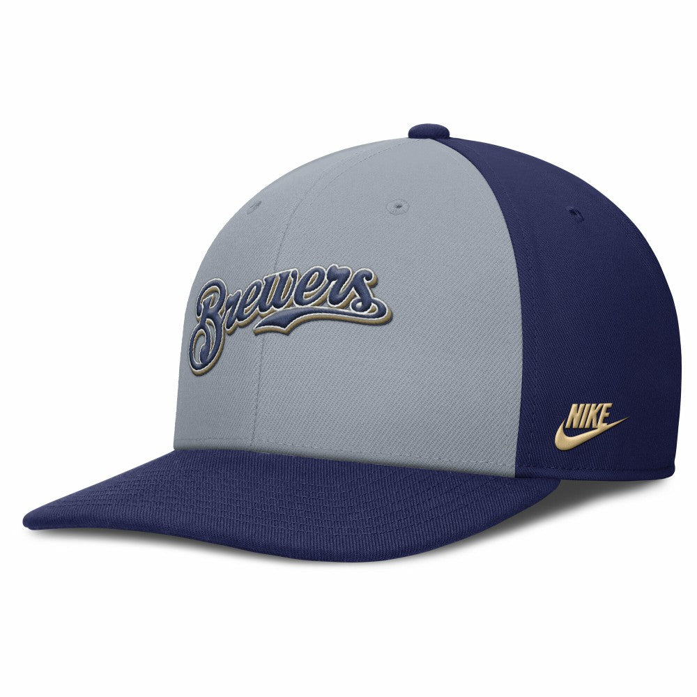 Gray/Navy Milwaukee Brewers Nike Pro Performance Snapback Hat