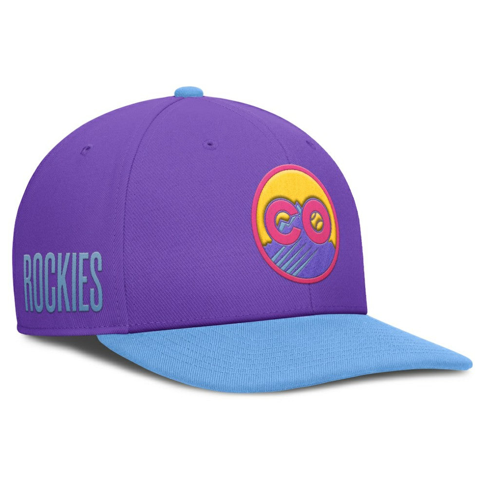 Purple/Light Blue Colorado Rockies Nike 2025 City Connect Pro Performance Snapback Hat