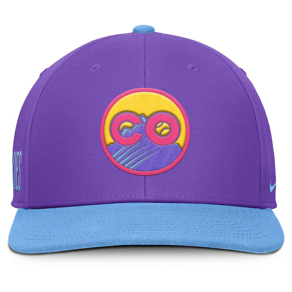 Purple/Light Blue Colorado Rockies Nike 2025 City Connect Pro Performance Snapback Hat