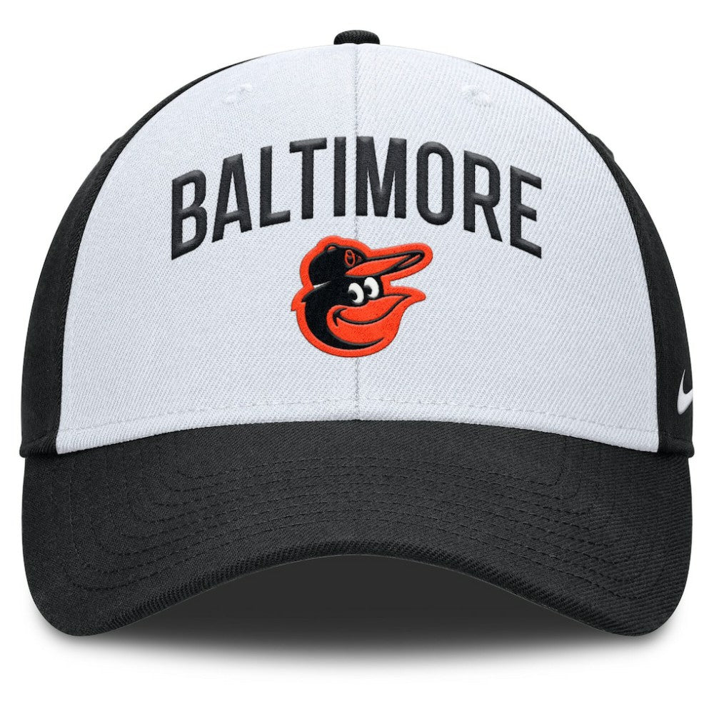 White/Black Baltimore Orioles Nike Club Performance Adjustable Hat