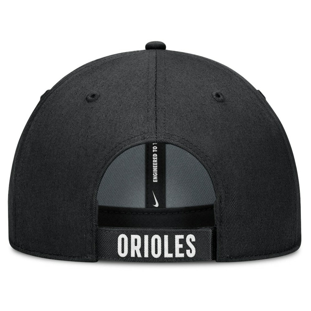 White/Black Baltimore Orioles Nike Club Performance Adjustable Hat