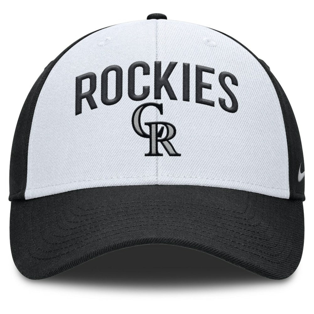 White/Black Colorado Rockies Nike Club Performance Adjustable Hat