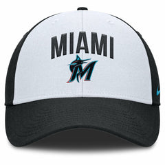 White/Black Miami Marlins Nike Club Performance Adjustable Hat
