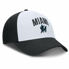 White/Black Miami Marlins Nike Club Performance Adjustable Hat