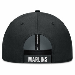 White/Black Miami Marlins Nike Club Performance Adjustable Hat
